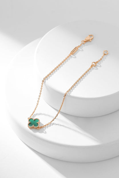 [Vera Jewelry]CLOVER BRACELET MALACHITE 1 MOTIF