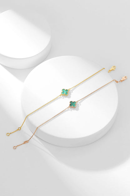 [Vera Jewelry]CLOVER BRACELET MALACHITE 1 MOTIF