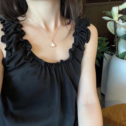 [Vera]DREAM MOP DIAMOND PAVED PINK GOLD NECKLACE