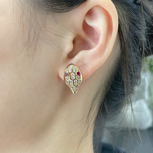 [Vera]サーペント ダイヤモンド スタッドピアス