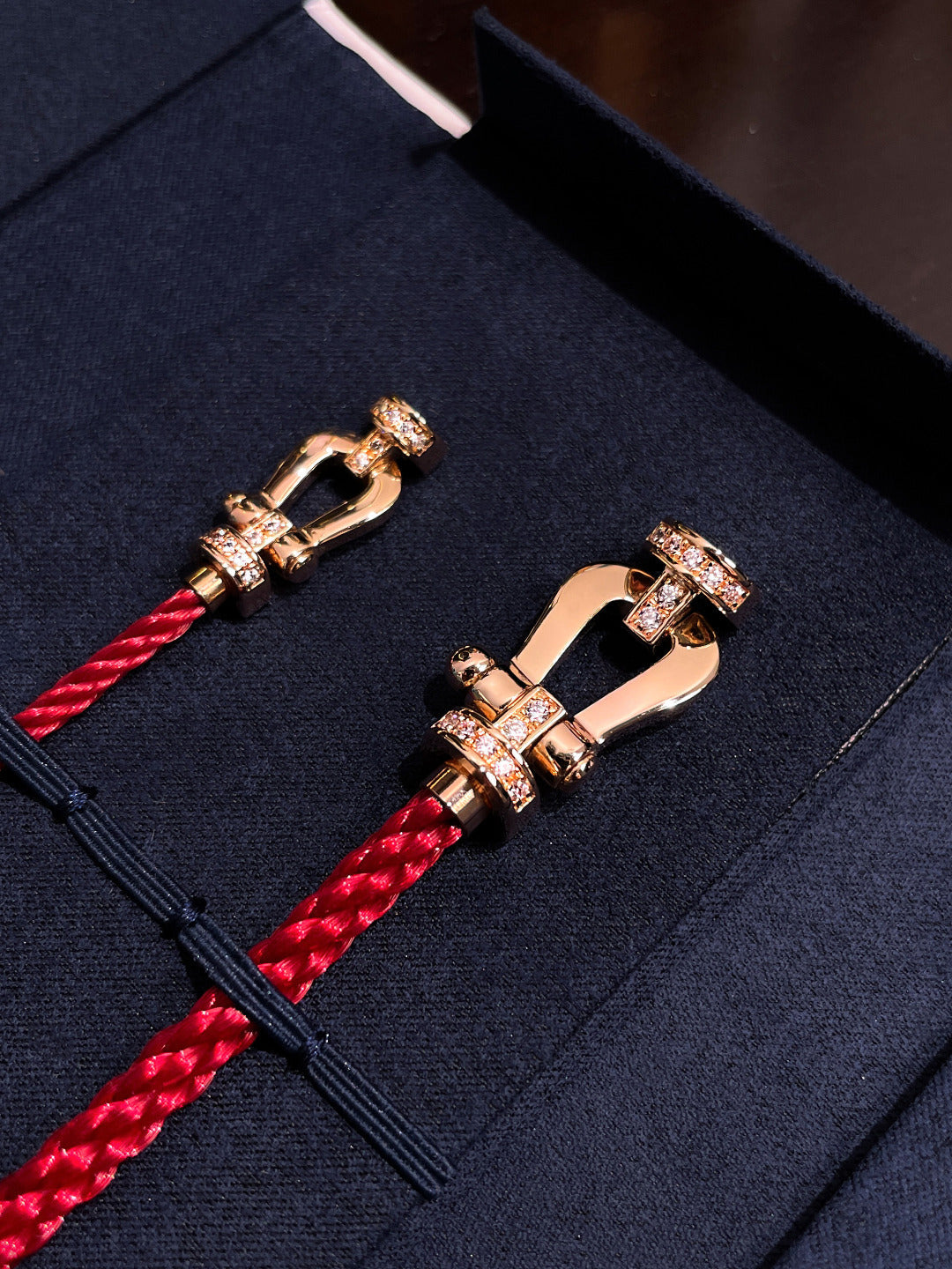 [Vera Jewelry]FORCE 10 HALF DIAMOND PINK GOLD RED CORDERI LARGE AND MEDIUM MODEL