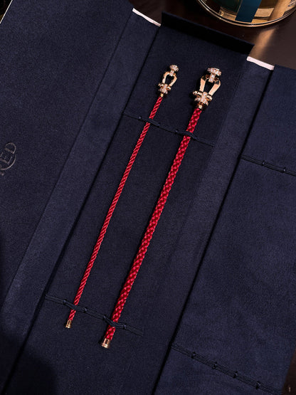 [Vera  Jewelry]FORCE 10 HALF DIAMOND PINK GOLD RED CORDERI LARGE AND MEDIUM MODEL
