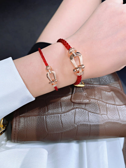 [Vera Jewelry]FORCE 10 HALF DIAMOND PINK GOLD RED CORDERI LARGE AND MEDIUM MODEL
