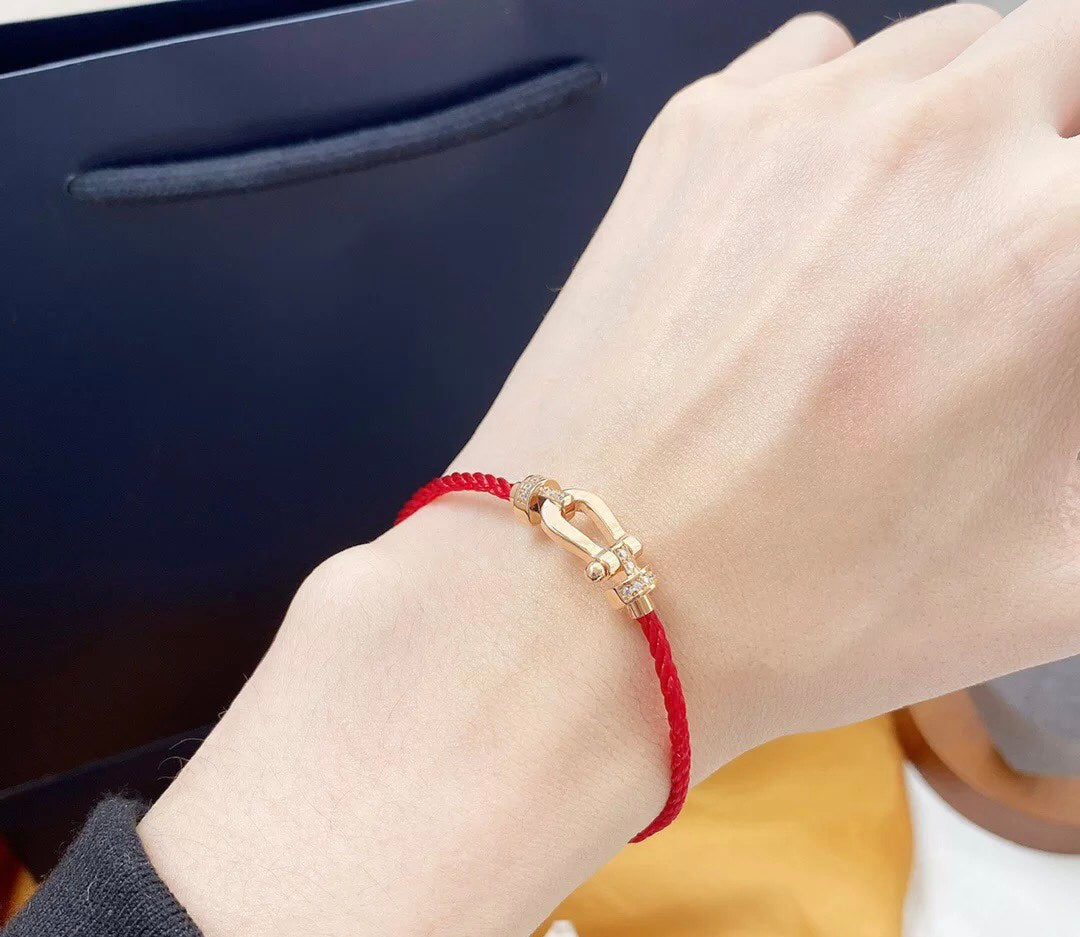 [Vera  Jewelry]FORCE 10 HALF DIAMOND PINK GOLD RED CORDERI LARGE AND MEDIUM MODEL