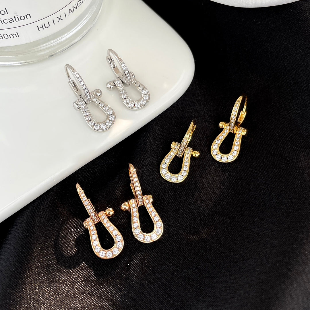 [Vera  Jewelry]FORCE 10 FULL DIAMOND DROP EARRINGS MEDIUM MODEL