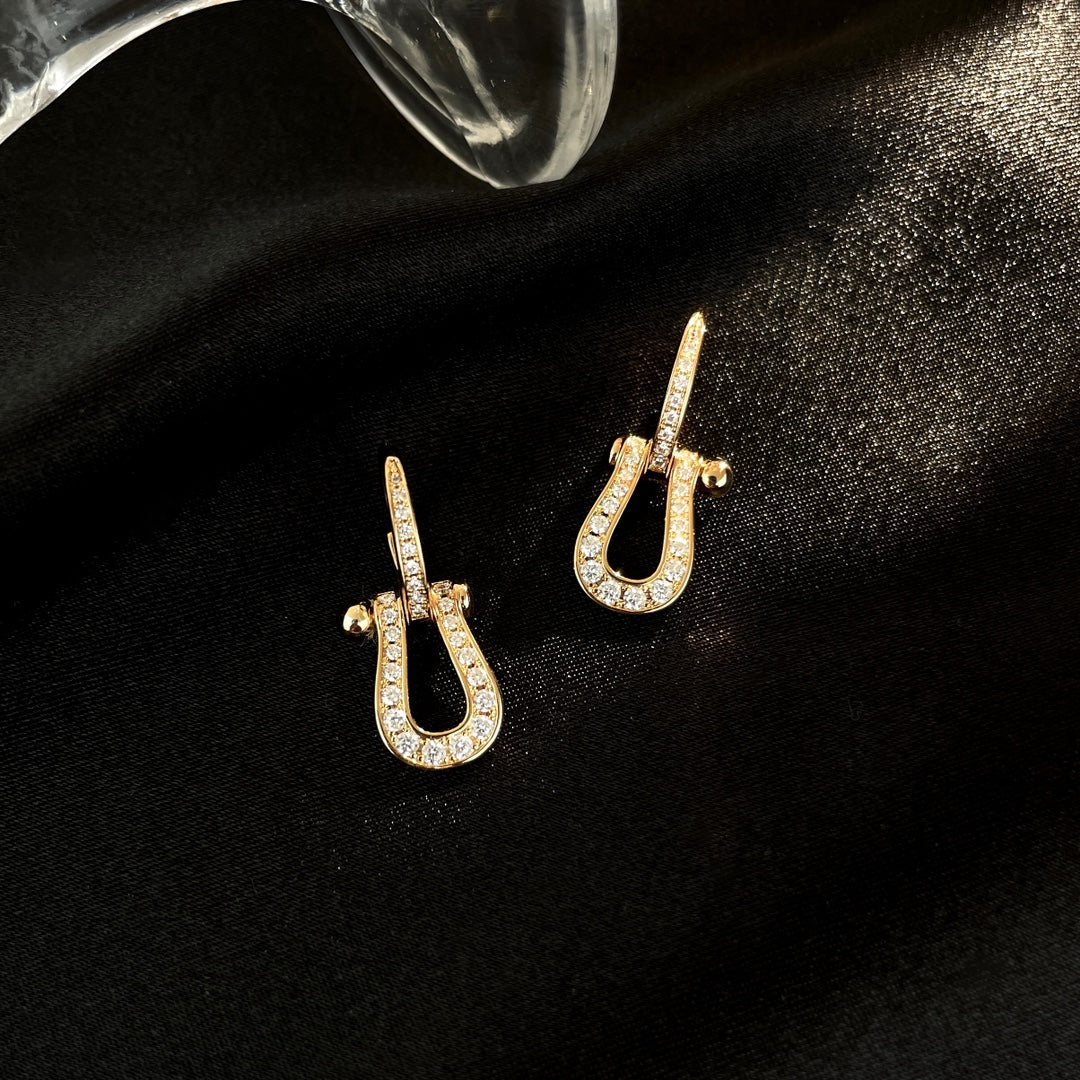 [Vera Jewelry]FORCE 10 FULL DIAMOND DROP EARRINGS MEDIUM MODEL