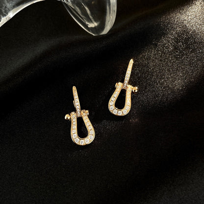 [Vera Jewelry]FORCE 10 FULL DIAMOND DROP EARRINGS MEDIUM MODEL