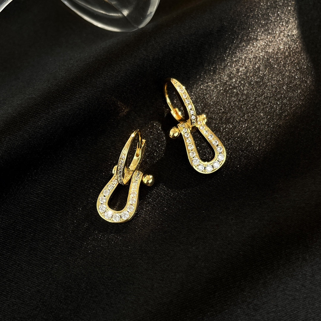 [Vera  Jewelry]FORCE 10 FULL DIAMOND DROP EARRINGS MEDIUM MODEL