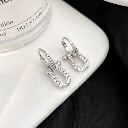 [Vera Jewelry]FORCE 10 FULL DIAMOND DROP EARRINGS MEDIUM MODEL