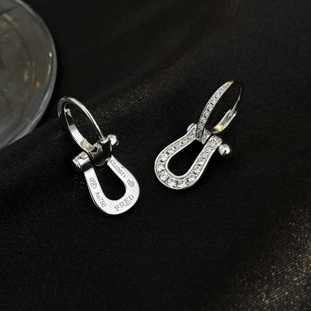 [Vera Jewelry]FORCE 10 FULL DIAMOND DROP EARRINGS MEDIUM MODEL