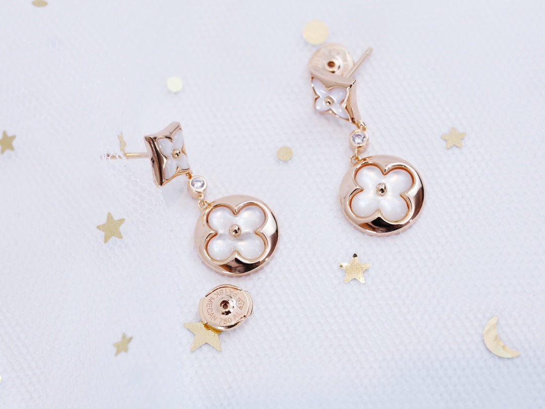 [Vera  Jewelry]STAR AND SUN PINK GOLD MOP DROP EARRINGS