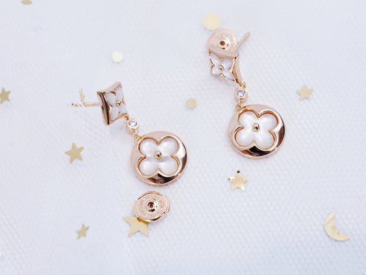 [Vera Jewelry]STAR AND SUN PINK GOLD MOP DROP EARRINGS