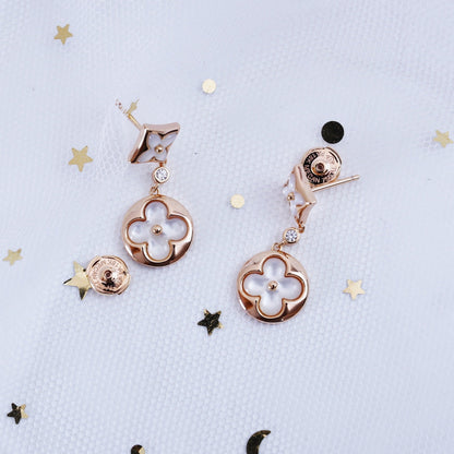 [Vera  Jewelry]STAR AND SUN PINK GOLD MOP DROP EARRINGS