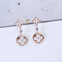 [Vera Jewelry]STAR AND SUN PINK GOLD MOP DROP EARRINGS