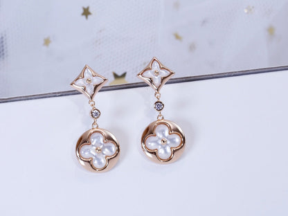 [Vera  Jewelry]STAR AND SUN PINK GOLD MOP DROP EARRINGS