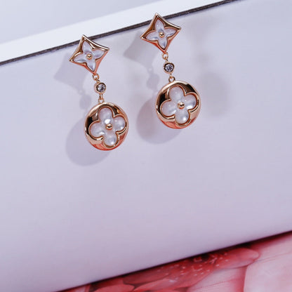 [Vera  Jewelry]STAR AND SUN PINK GOLD MOP DROP EARRINGS