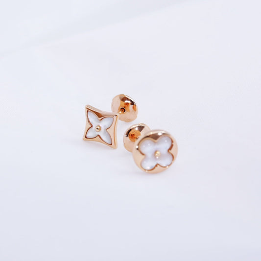 [Vera Jewelry]STAR AND SUN PINK GOLD MOP STUD EARRINGS