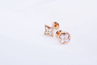[Vera Jewelry]STAR AND SUN PINK GOLD MOP STUD EARRINGS