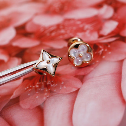 [Vera  Jewelry]STAR AND SUN PINK GOLD MOP STUD EARRINGS