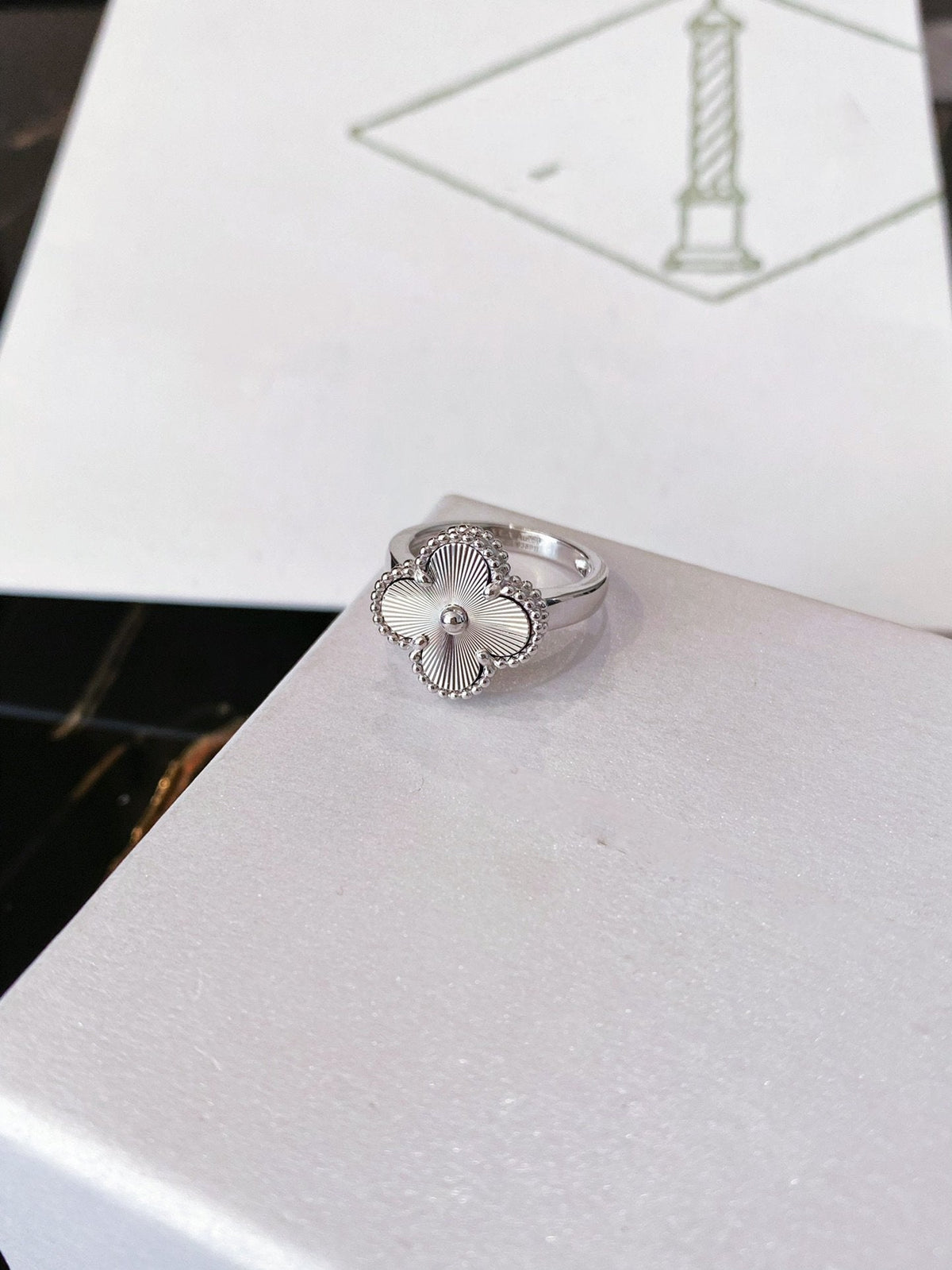 [Vera  Jewelry]CLOVER SILVER RING