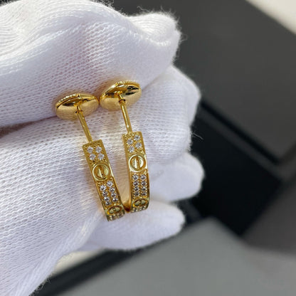 [Vera  Jewelry]LOVE DIAMOND GOLD HOOP EARRINGS
