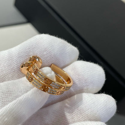[Vera Jewelry] ラブダイヤモンド ピンクゴールド フープピアス