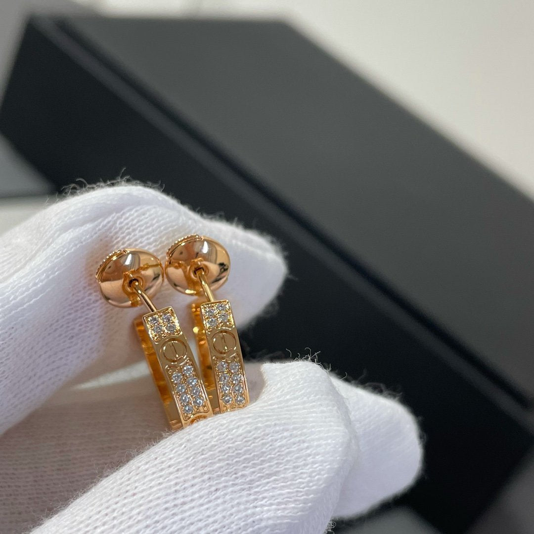 [Vera Jewelry] ラブダイヤモンド ピンクゴールド フープピアス