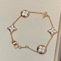 [Vera Jewelry]STAR AND SUN 5 MOTIF MOP PINK GOLD BRACELET