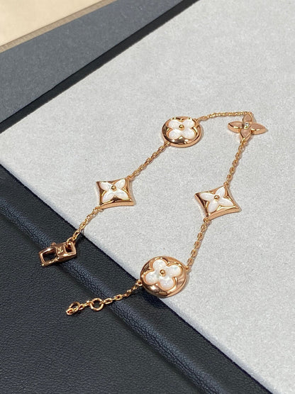 [Vera Jewelry]STAR AND SUN 5 MOTIF MOP PINK GOLD BRACELET