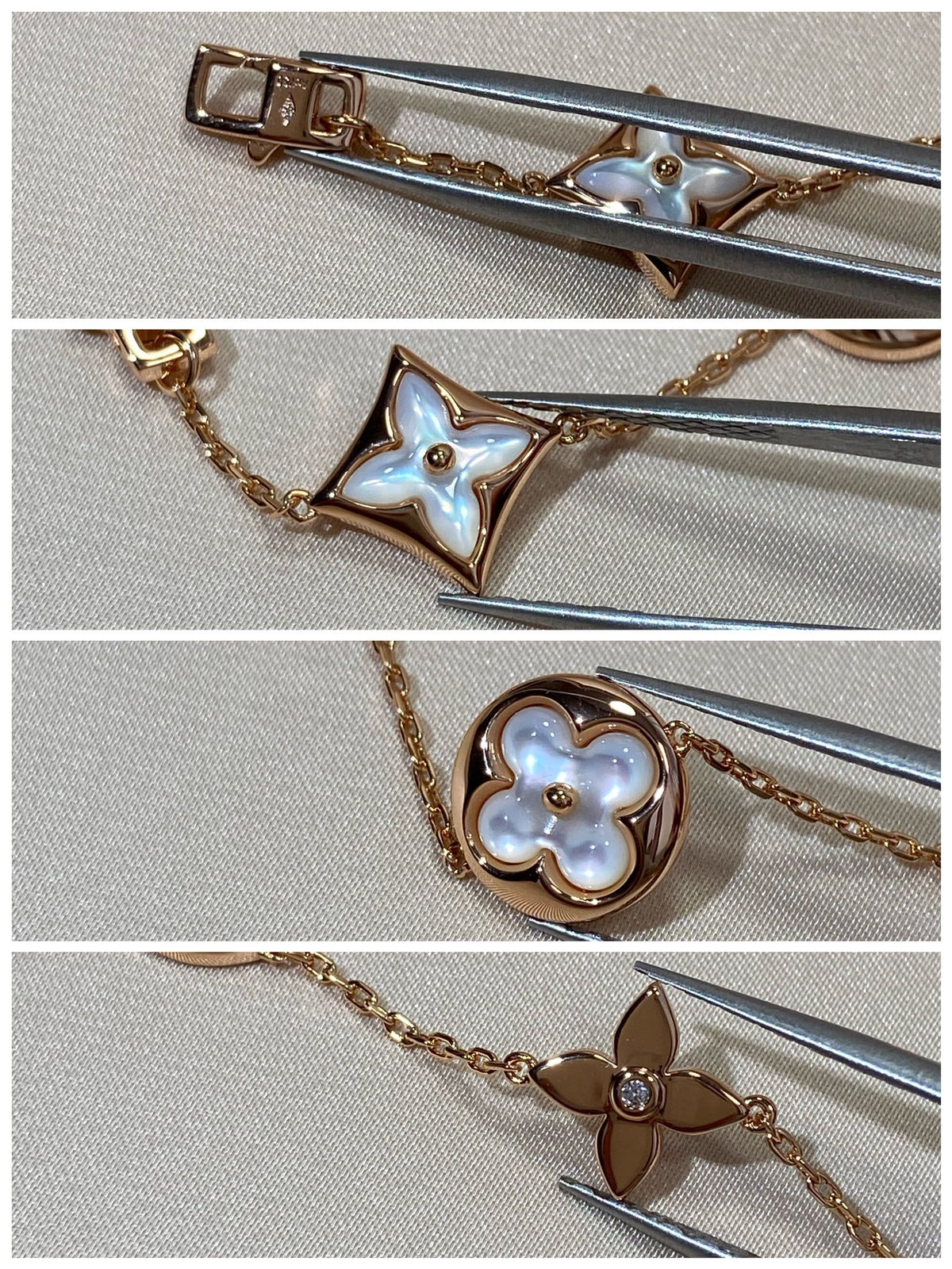 [Vera Jewelry]STAR AND SUN 5 MOTIF MOP PINK GOLD BRACELET