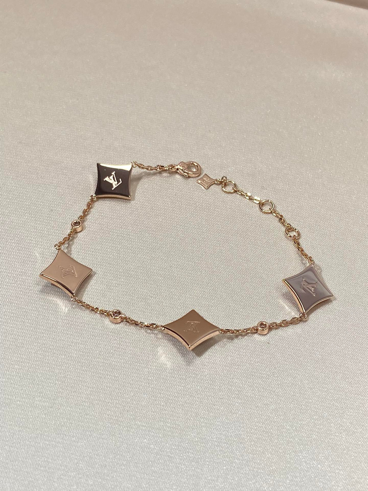 [Vera  Jewelry]STAR 4 MOTIF MOP DIAMOND PINK GOLD BRACELET