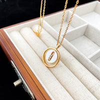 [Vera Jewelry]LUCKY MOVE MOP PINK GOLD NECKLACE