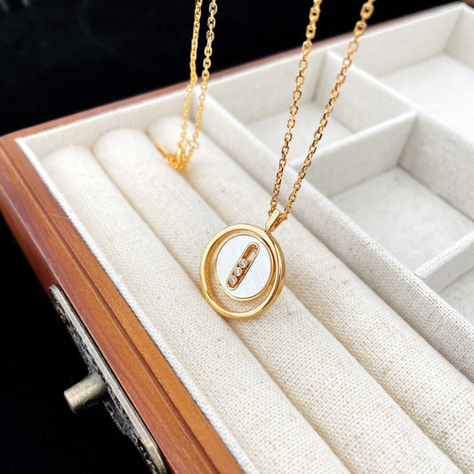 [Vera Jewelry]LUCKY MOVE マザーオブパール ピンクゴールド ネックレス