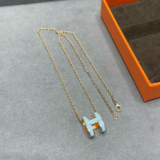 [Vera  Jewelry]POP H SKY BLUE NECKLACE