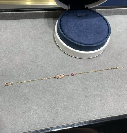 [Vera  Jewelry]FORCE 10 DIAMOND CHAIN LINK PINK GOLD BRACELET