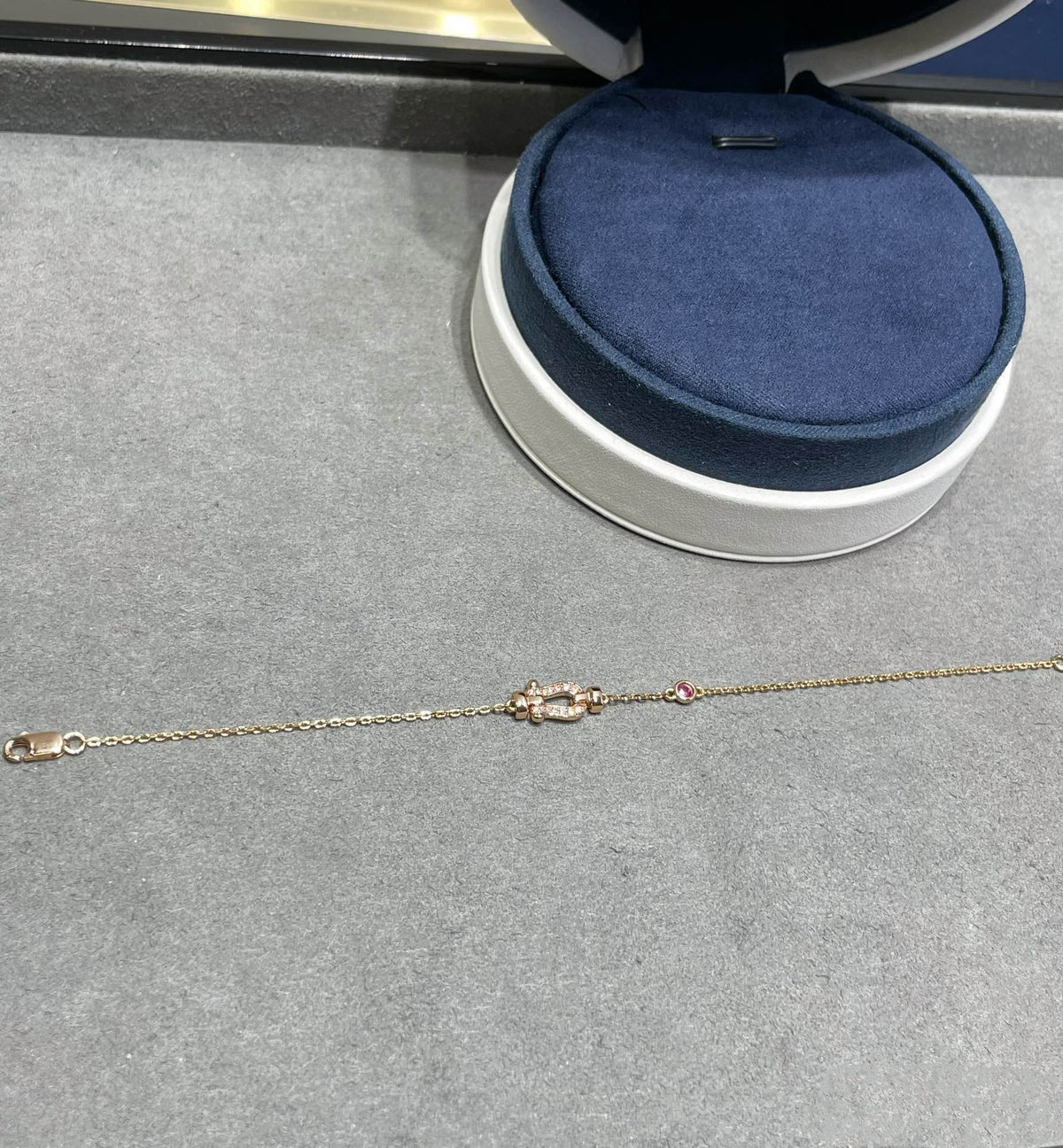 [Vera  Jewelry]FORCE 10 DIAMOND CHAIN LINK PINK GOLD BRACELET