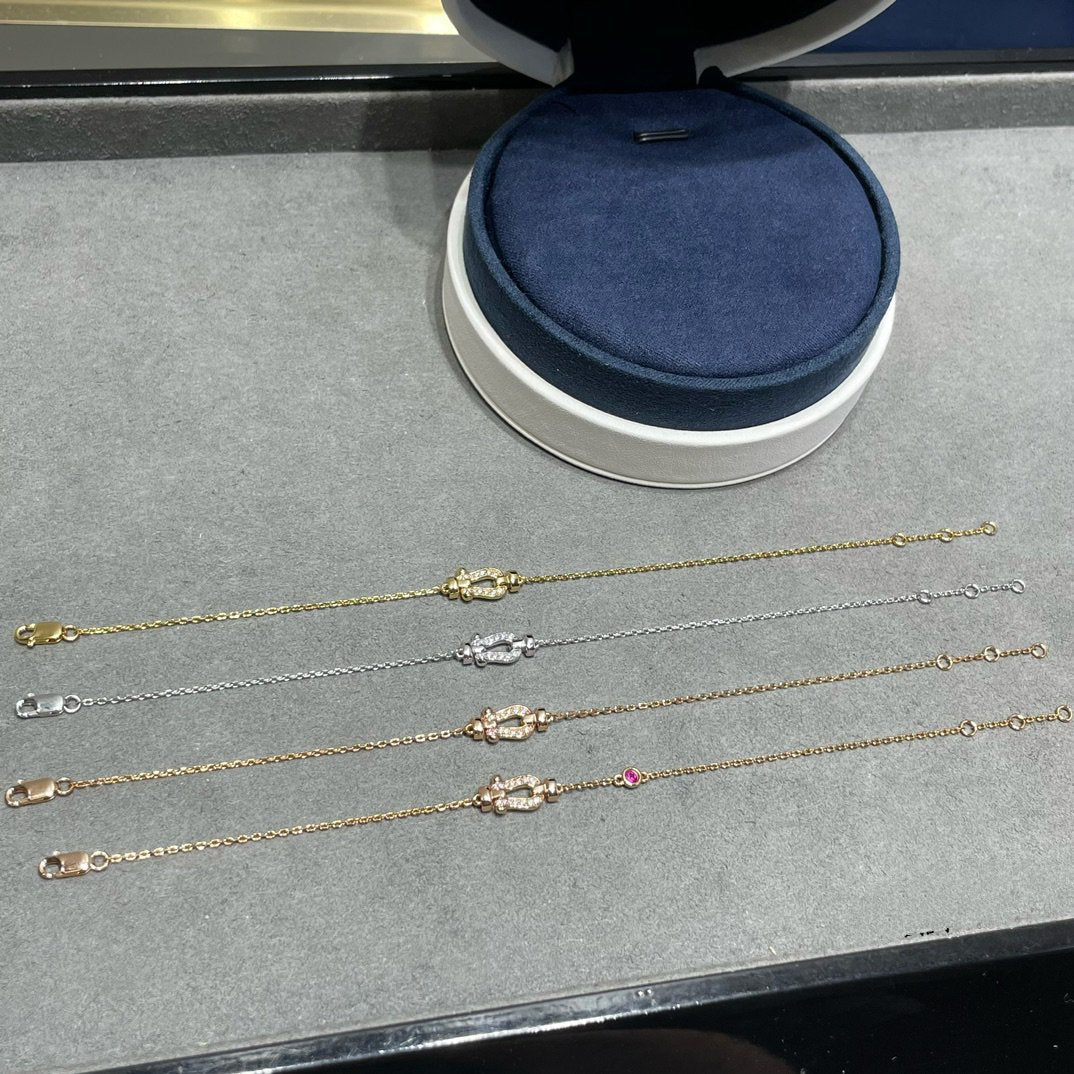 [Vera Jewelry]FORCE 10 DIAMOND CHAIN LINK PINK GOLD BRACELET