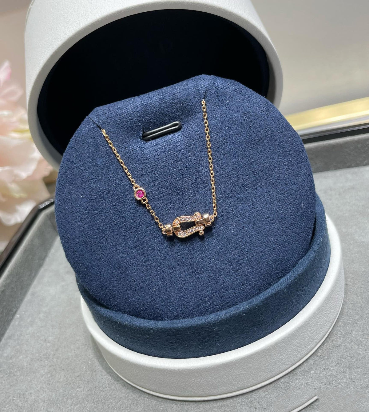 [Vera Jewelry]FORCE 10 DIAMOND CHAIN LINK PINK GOLD BRACELET