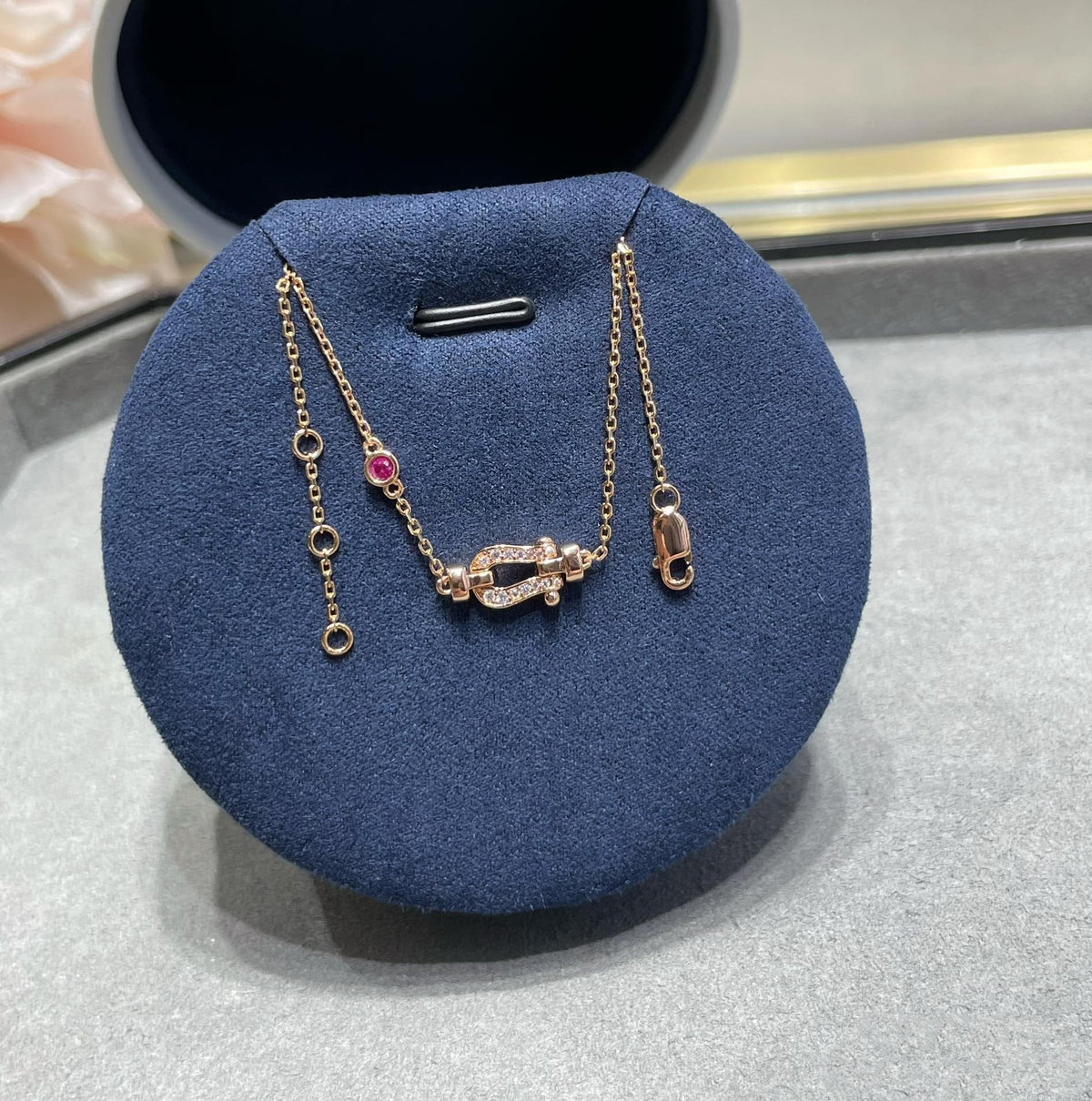 [Vera Jewelry]FORCE 10 DIAMOND CHAIN LINK PINK GOLD BRACELET