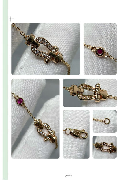 [Vera  Jewelry]FORCE 10 DIAMOND CHAIN LINK PINK GOLD BRACELET