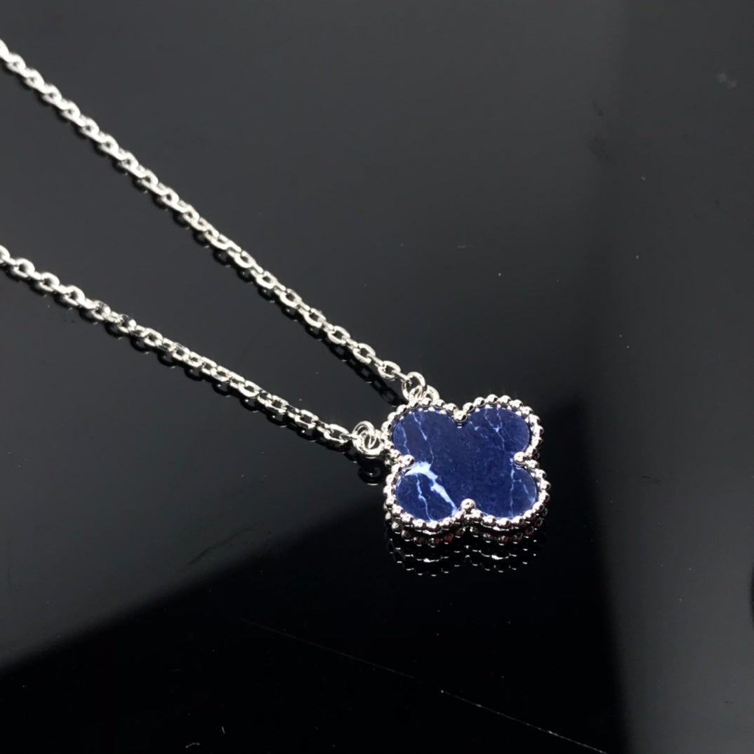 [Vera Jewelry]CLOVER PIETERSITE SILVER LONG NECKLACE