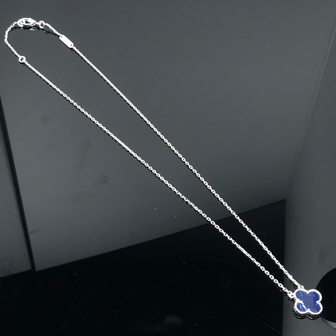 [Vera Jewelry]CLOVER PIETERSITE SILVER LONG NECKLACE