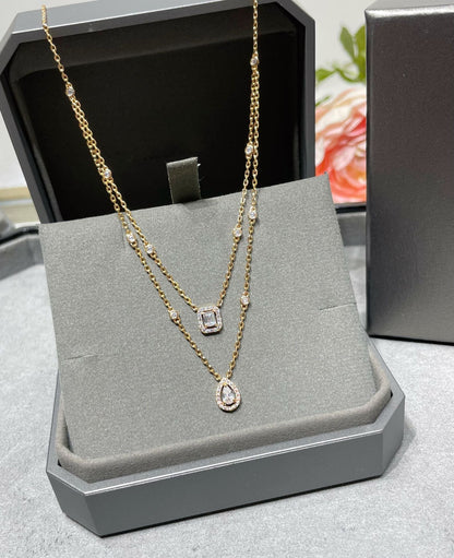 [Vera Jewelry]MY TWIN 2 ROW DIAMOND NECKLACE