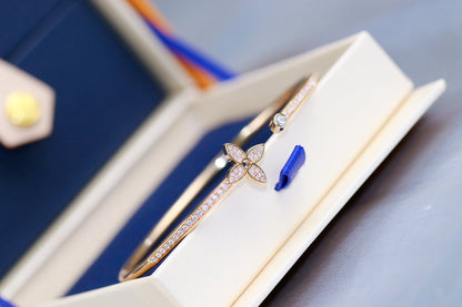 [Vera  Jewelry]IDYLLE PINK GOLD OPEN BRACELET DIAMOND PAVED