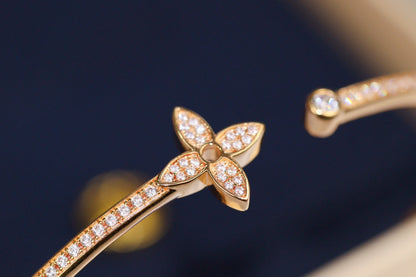 [Vera  Jewelry]IDYLLE PINK GOLD OPEN BRACELET DIAMOND PAVED