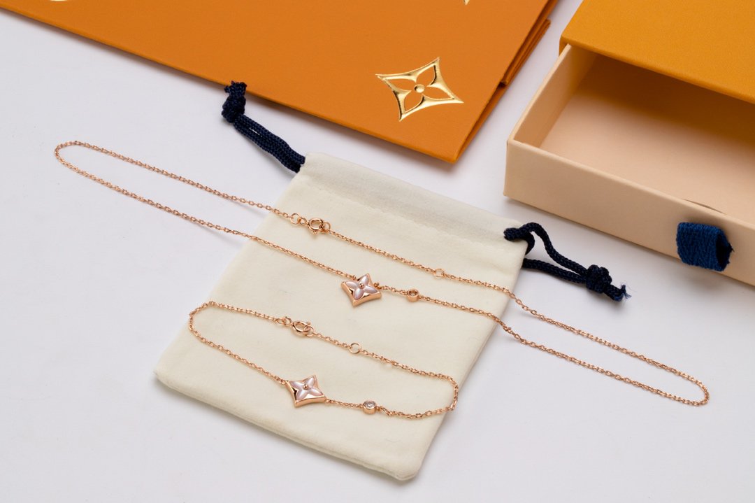 [Vera  Jewelry]STAR PINK MOP 1 DIAMOND PINK GOLD NECKLACE