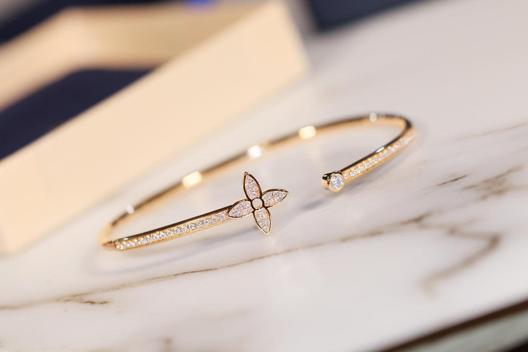 [Vera  Jewelry]IDYLLE GOLD OPEN BRACELET DIAMOND PAVED