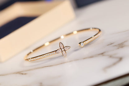 [Vera Jewelry]IDYLLE GOLD OPEN BRACELET DIAMOND PAVED