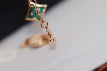 [Vera Jewelry]STAR AND SUN 4 MOTIF PINK GOLD MALACHITE BRACELET