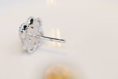 [Vera  Jewelry]CLOVER MINI TURQUOISE SILVER STUD EARRINGS